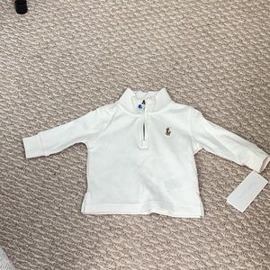 Ralph Lauren 3M Kids white quarter zip
